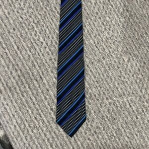 HUGO BOSS Silk Tie , Black with Diagonal Strips